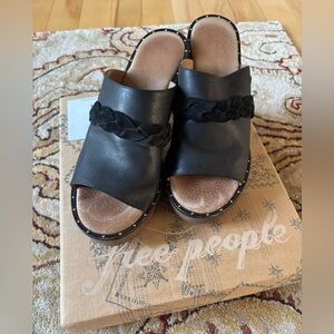 Free People Black Braided clogs